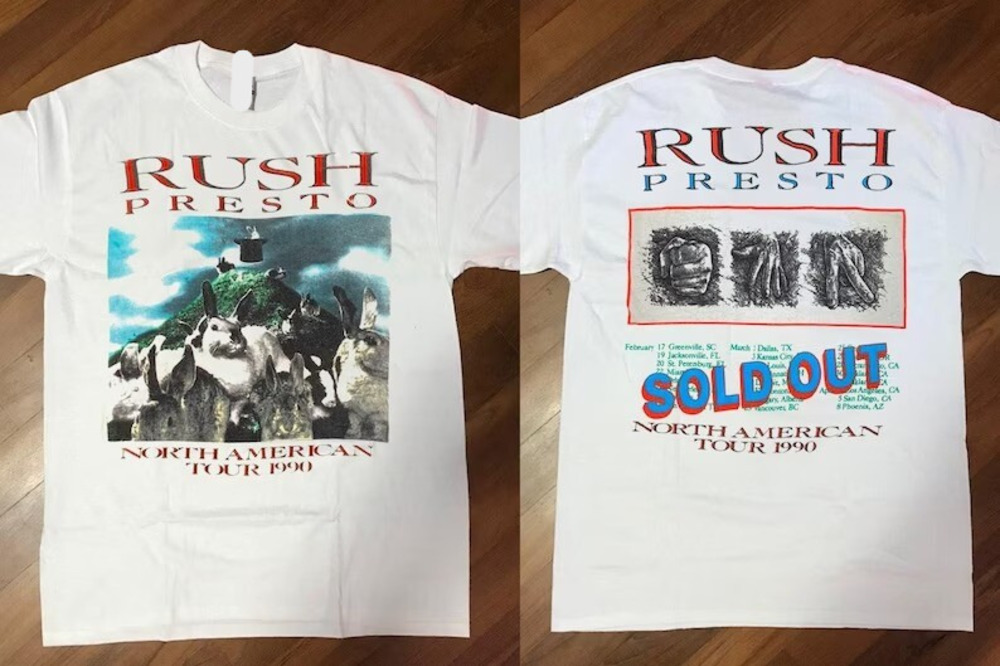 1990 Rush Presto North American Tour T-Shirt 2 Sided
